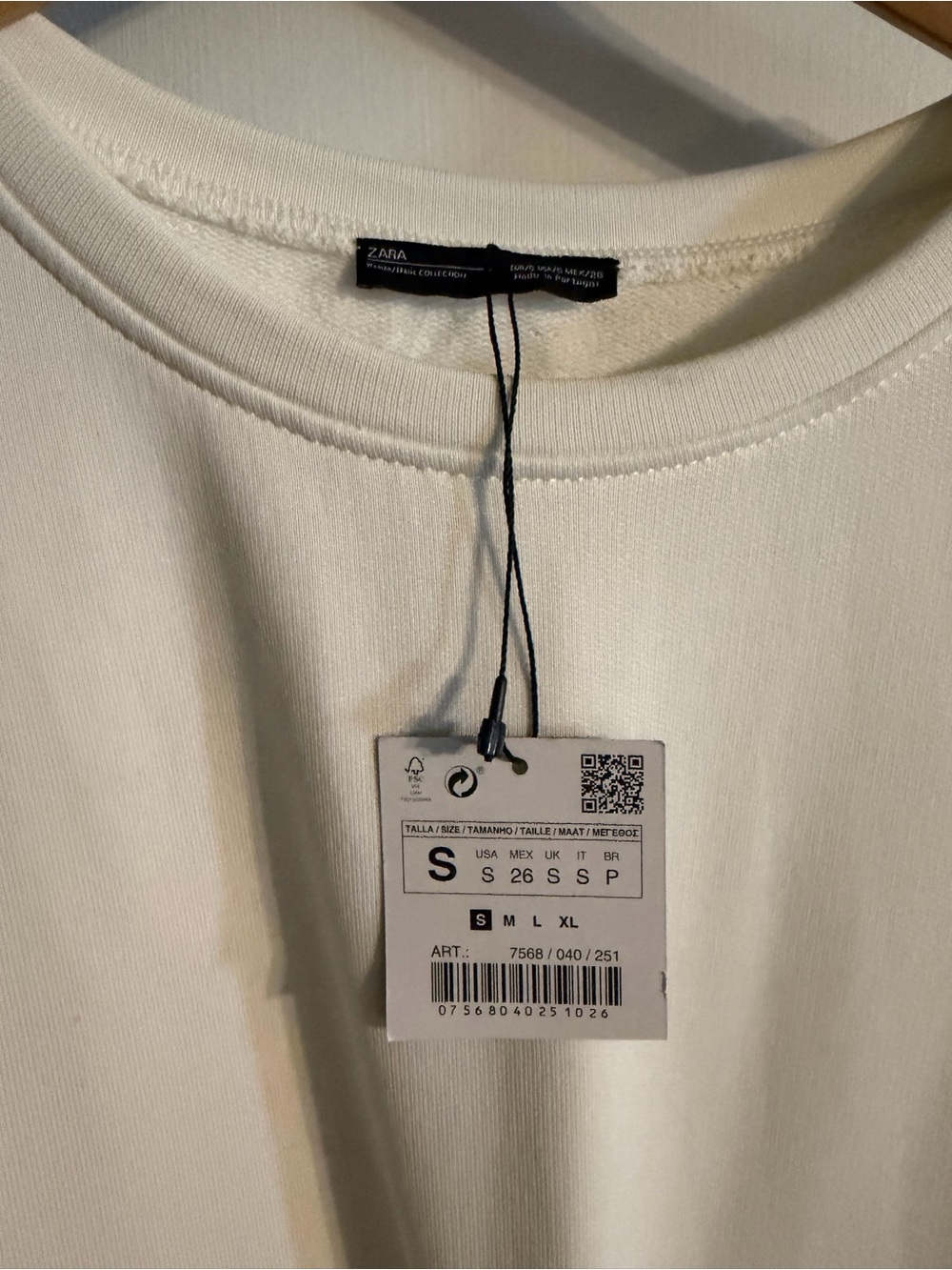 ZARA Women's White Long-Sleeve Longline Tunic, Size Small, NEW - Picture 5 of 6